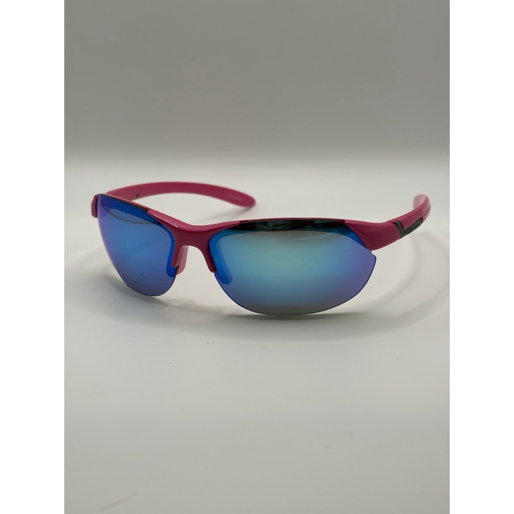 FOSTER GRANT SHAPE AFH 19 SUNGLASSES PINK & BLUE SEMI RIMLESS WRAP STYLE